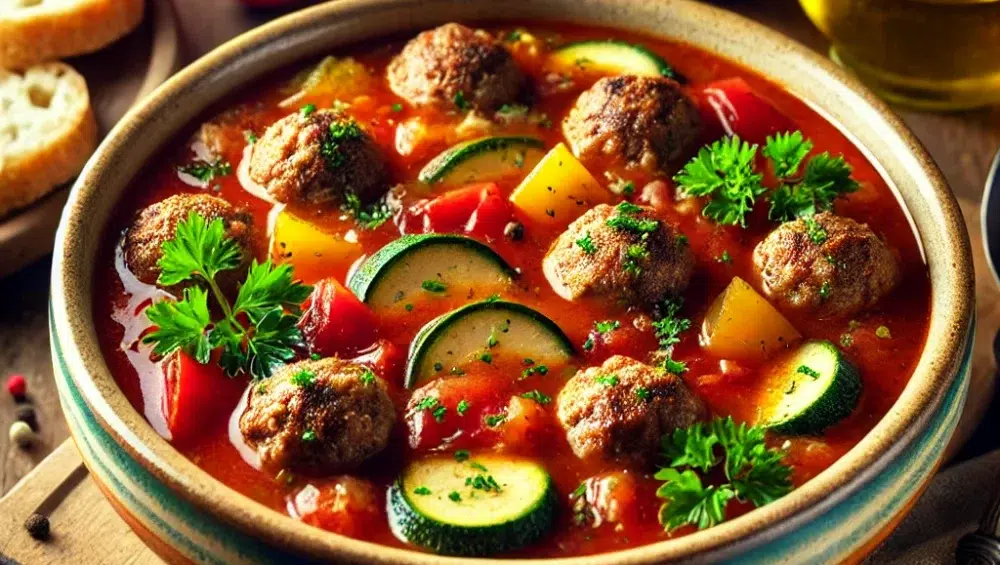 Zupa w hiszpańskim stylu z pulpetami