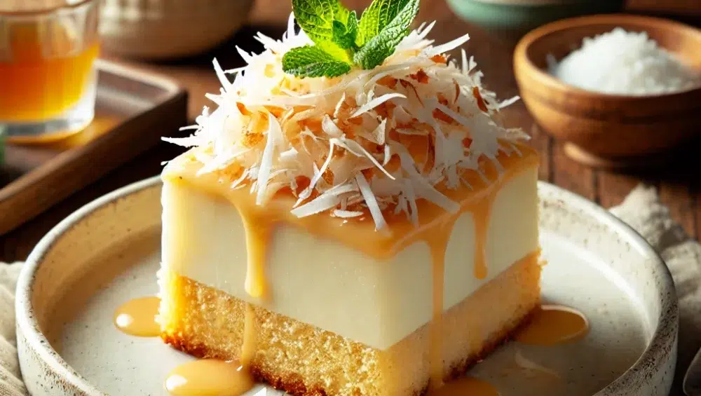Pastel de crema y coco