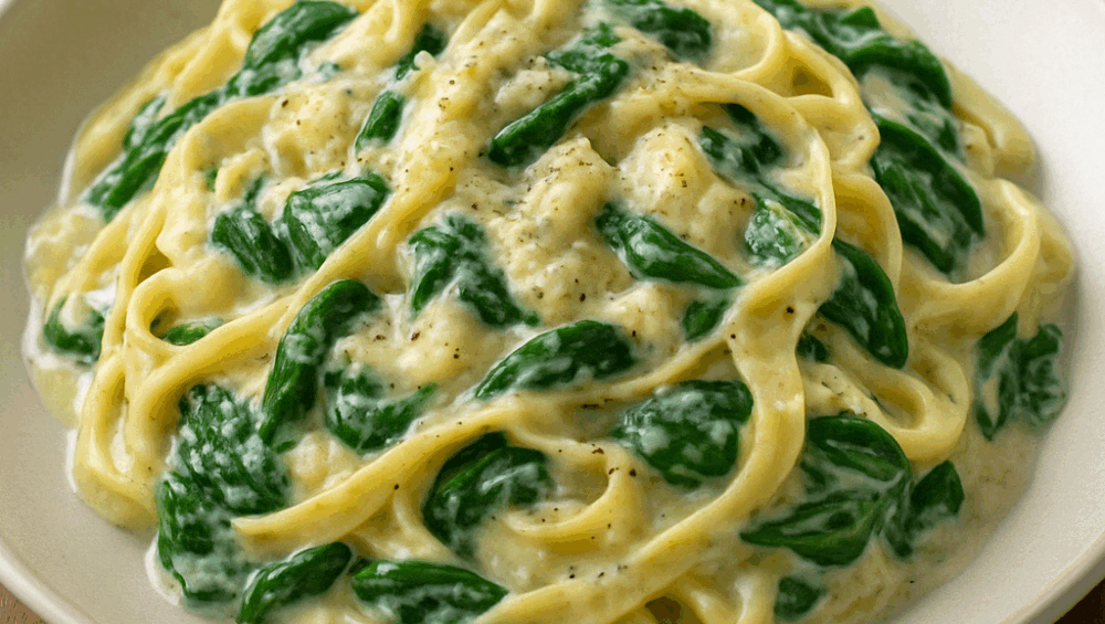 Tagliatelle ze szpinakiem w sosie gorgonzola