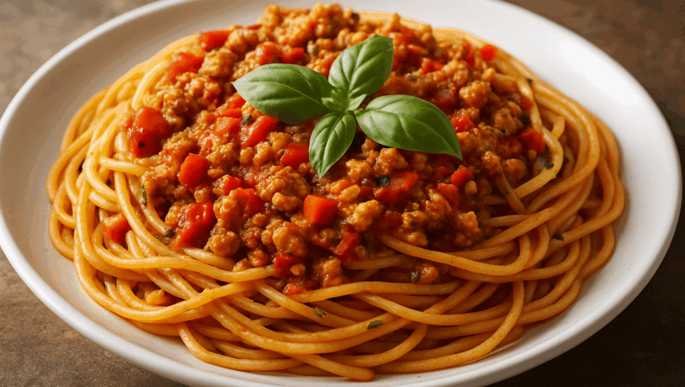 Spaghetti bolognese z indykiem