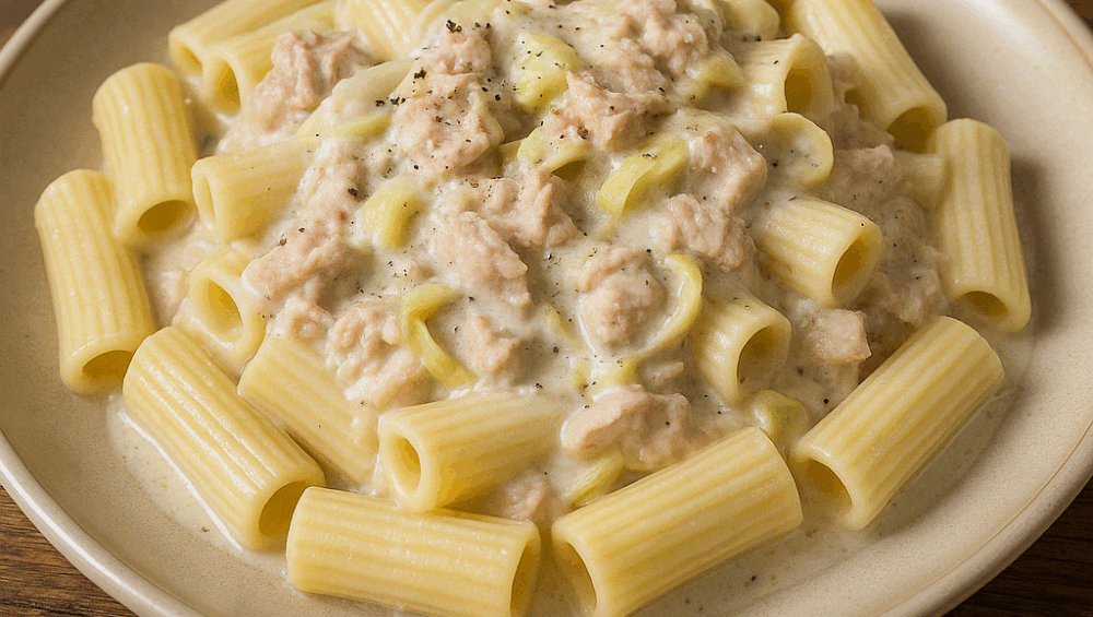Makaron w sosie z tuńczyka
