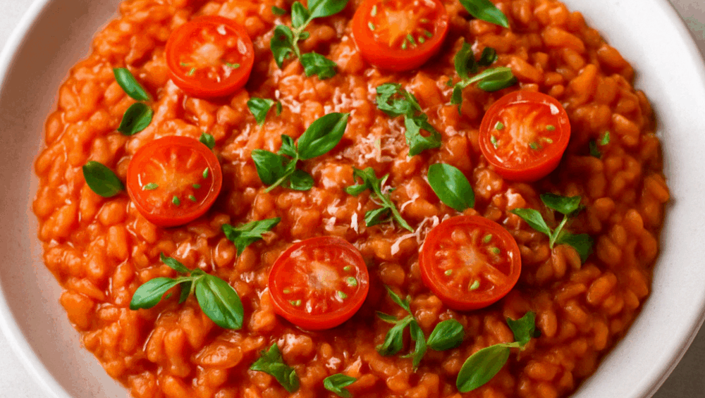 Risotto pomidorowe z ziołami