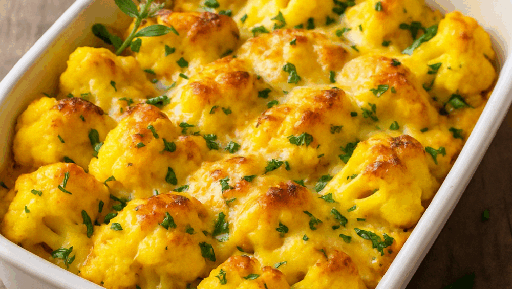 Zapiekany szafranowy kalafior pod parmezanem