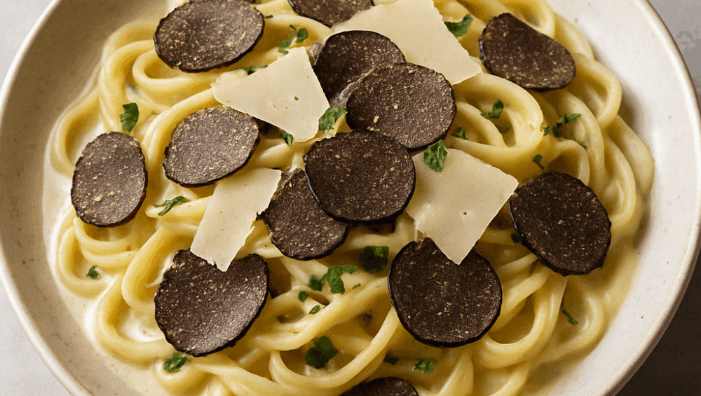 Tagliatelle z włoską, czarną letnią truflą