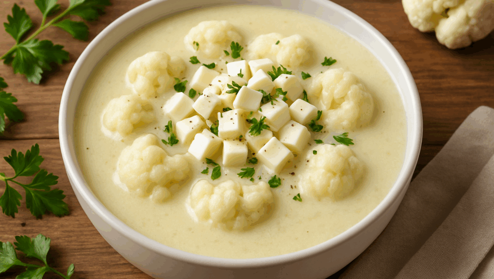 Krem kalafiorowy z mozzarellą
