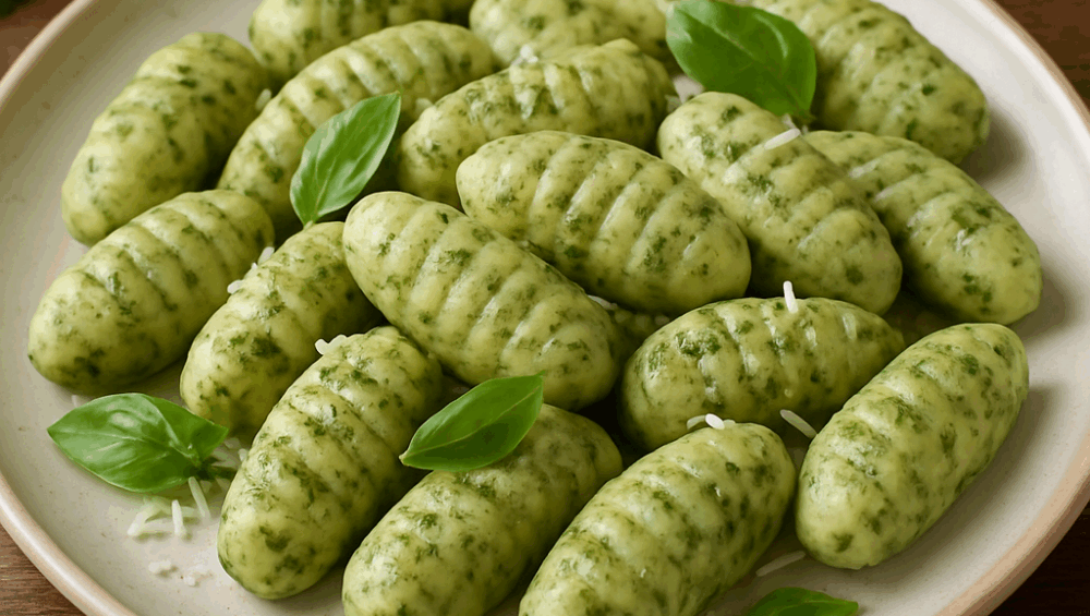 Gnocchi z pietruszką, bazylią, oregano i owczym serem