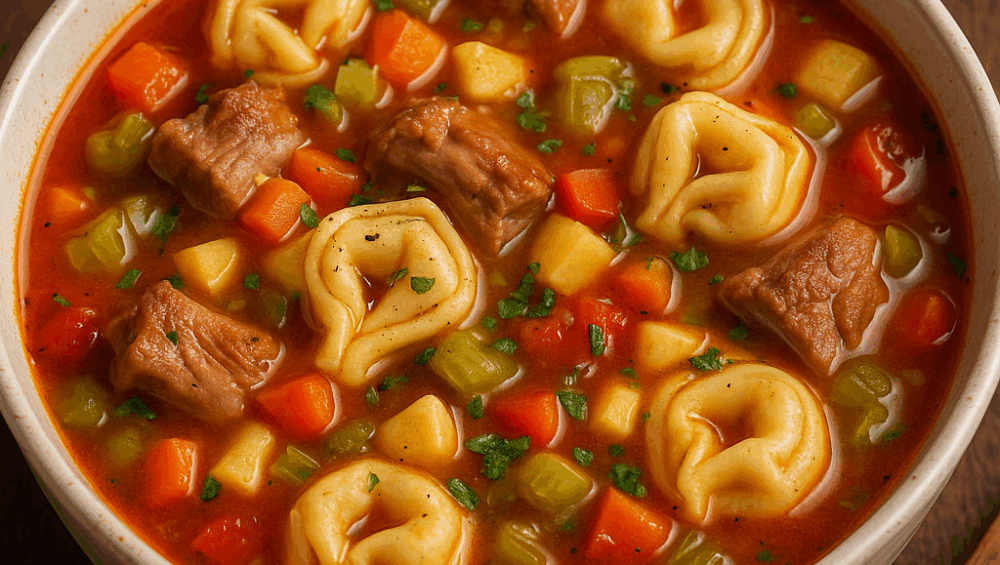 Zupa tortellini na żeberkach