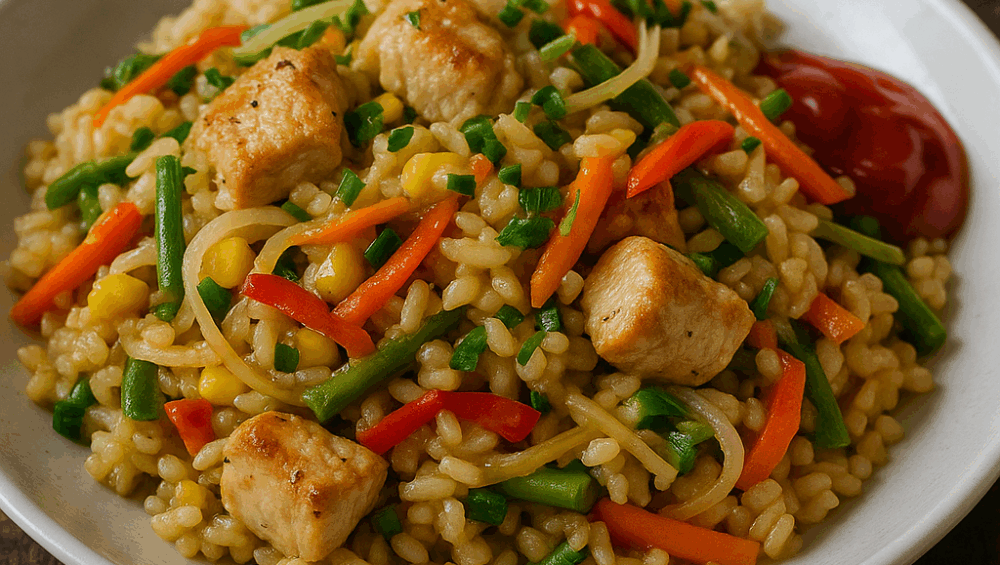 Risotto z piersią indyka i warzywami