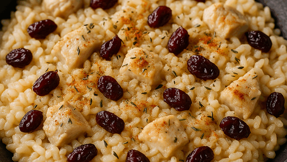 chrzanowe risotto z indykiem i żurawiną