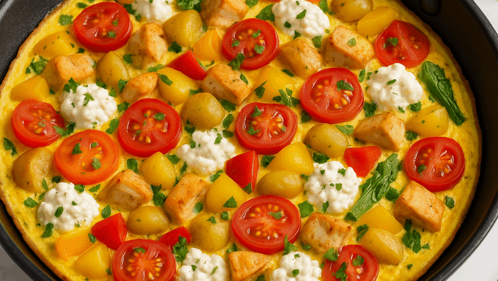 Frittata z wiejskim serkiem