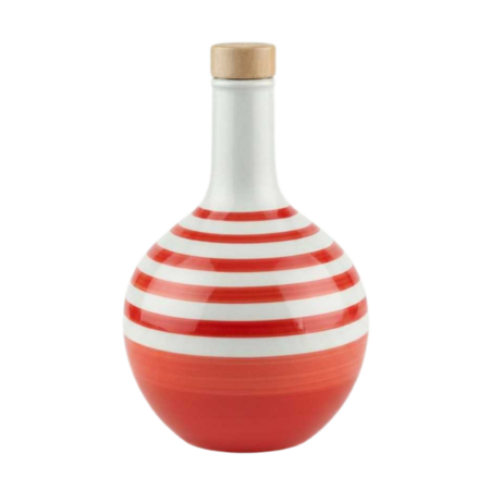 Oliwa z oliwek Extra Virgin w ceramice Lamaconte REA Rigata - Czerwone paski - 500 ml