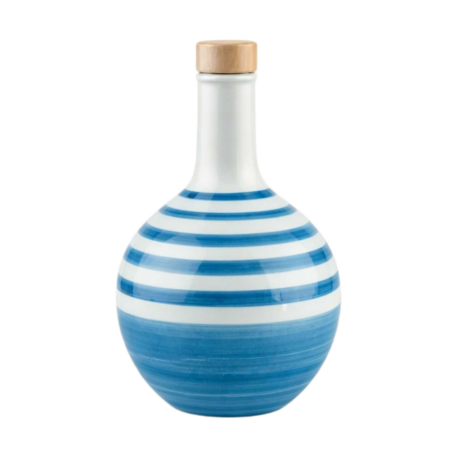 Oliwa z oliwek Extra Virgin w ceramice Lamaconte REA Rigata - Niebieskie paski - 500 ml