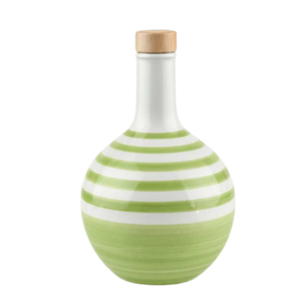 Oliwa z oliwek Extra Virgin w ceramice Lamaconte REA Rigata - Jasnozielone paski - 500 ml